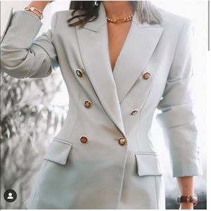NWT ZARA Double Breasted Balmain Style Blazer XS